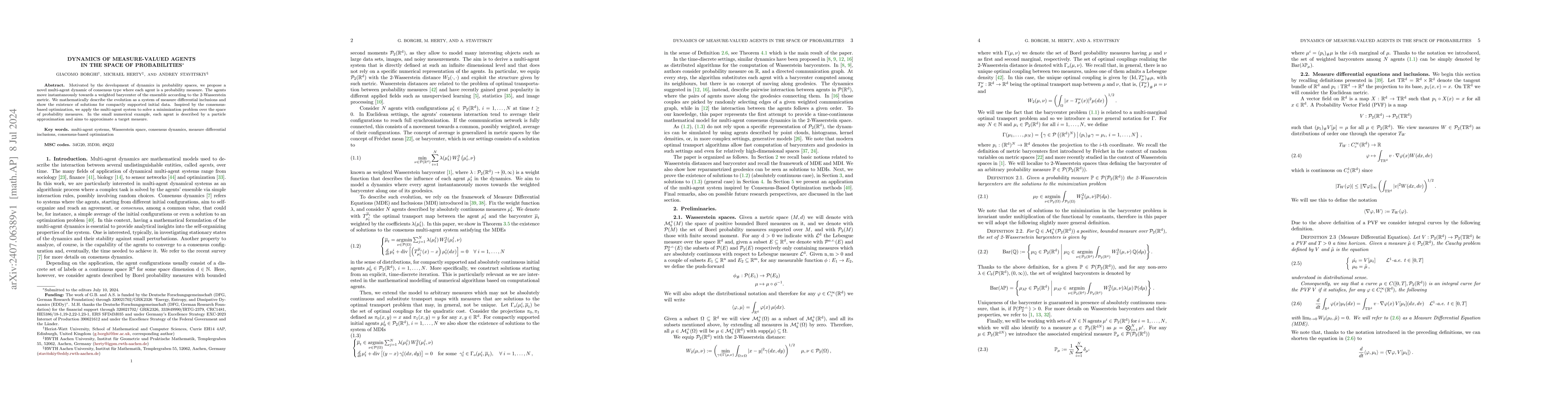 Thumbnail for Dynamics of measure-valued agents in the space of probabilities