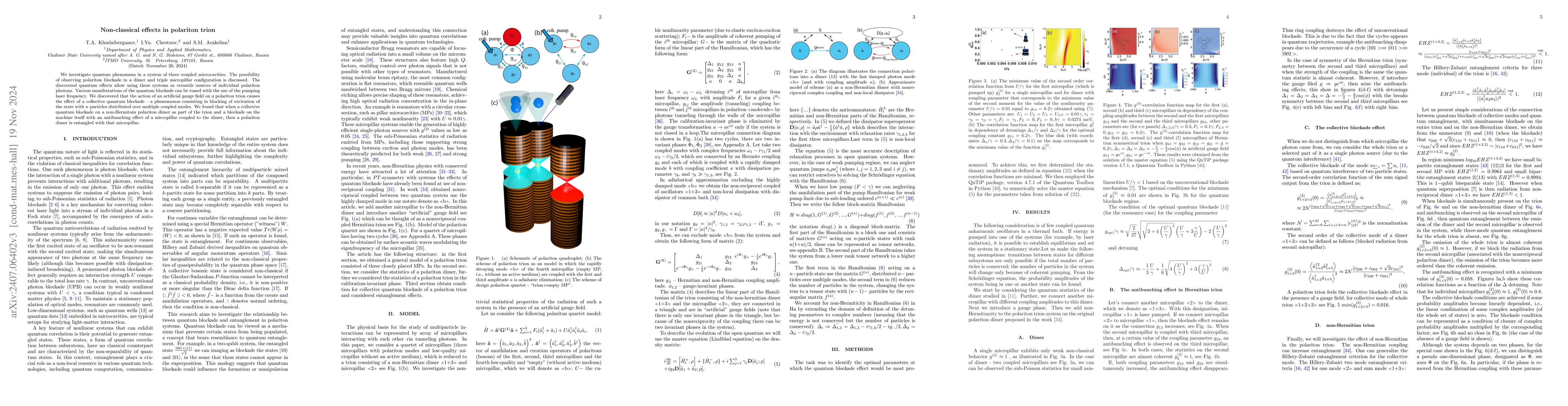 Thumbnail for Non-classical effects in polariton trion