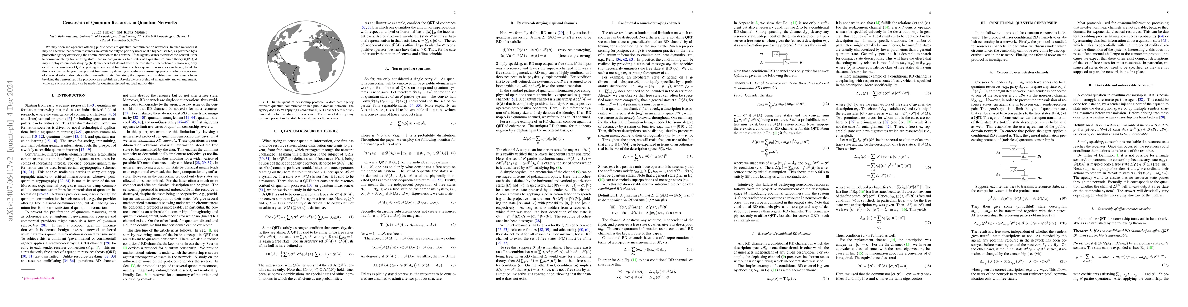 Thumbnail for Censorship of Quantum Resources in Quantum Networks