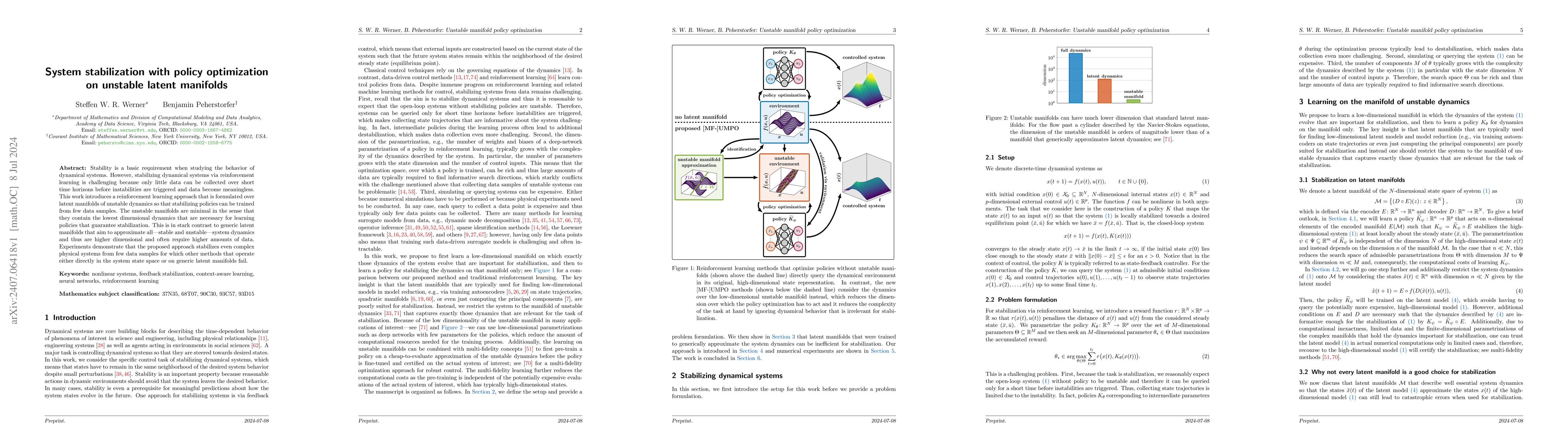 Thumbnail for System stabilization with policy optimization on unstable latent
  manifolds
