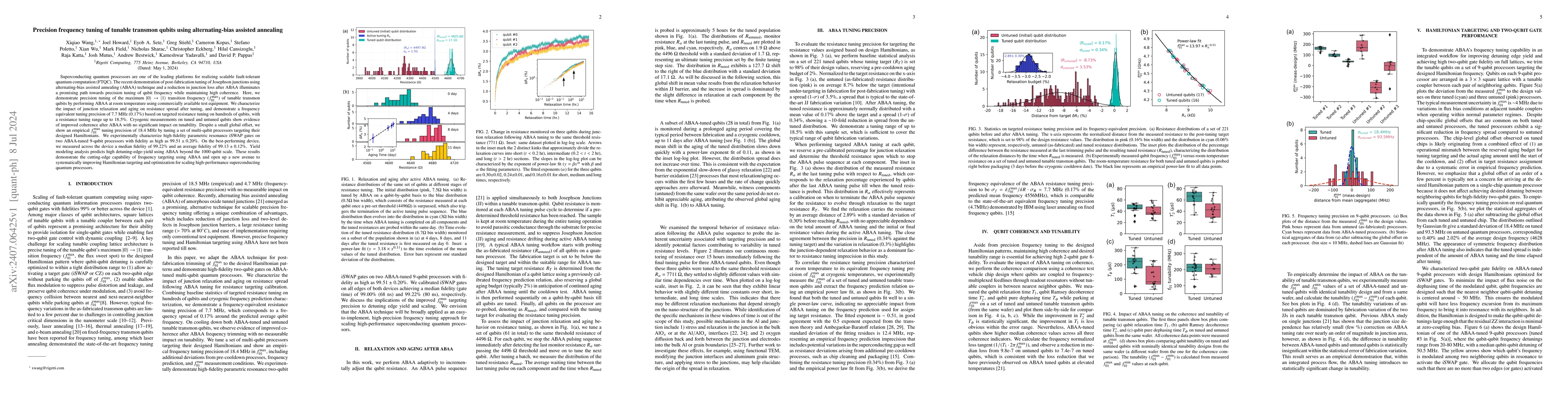 Thumbnail for Precision frequency tuning of tunable transmon qubits using
  alternating-bias assisted annealing