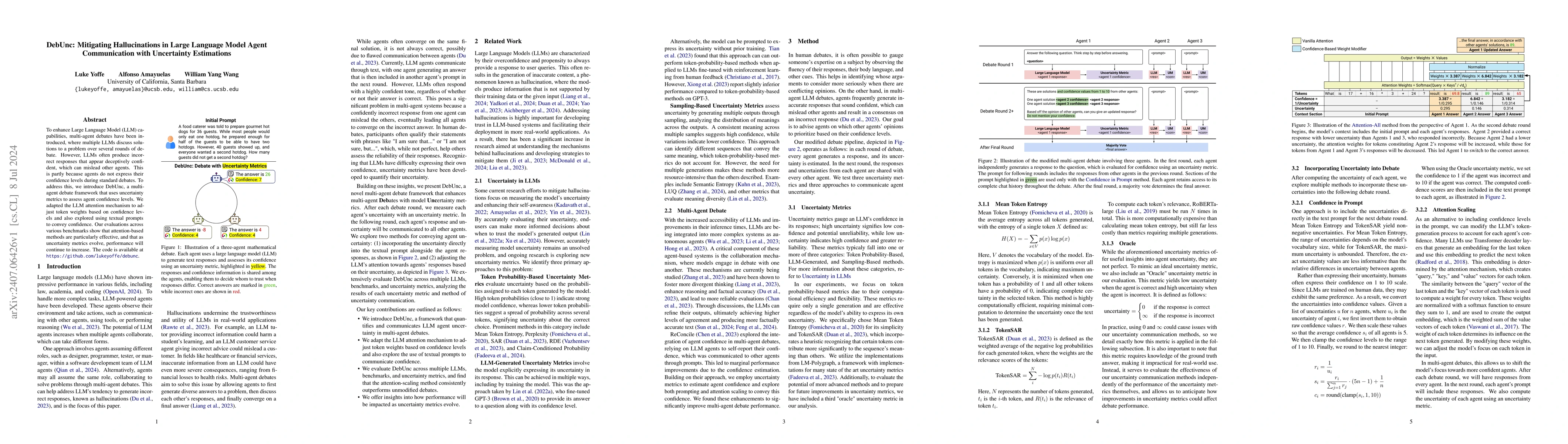 Thumbnail for DebUnc: Mitigating Hallucinations in Large Language Model Agent
  Communication with Uncertainty Estimations