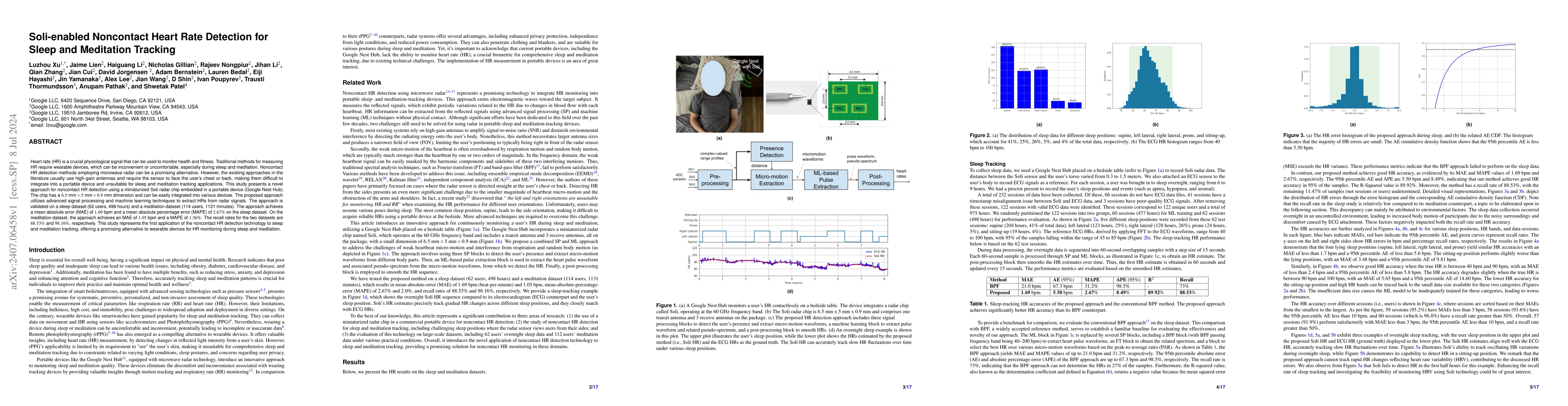 Thumbnail for Soli-enabled Noncontact Heart Rate Detection for Sleep and Meditation
  Tracking