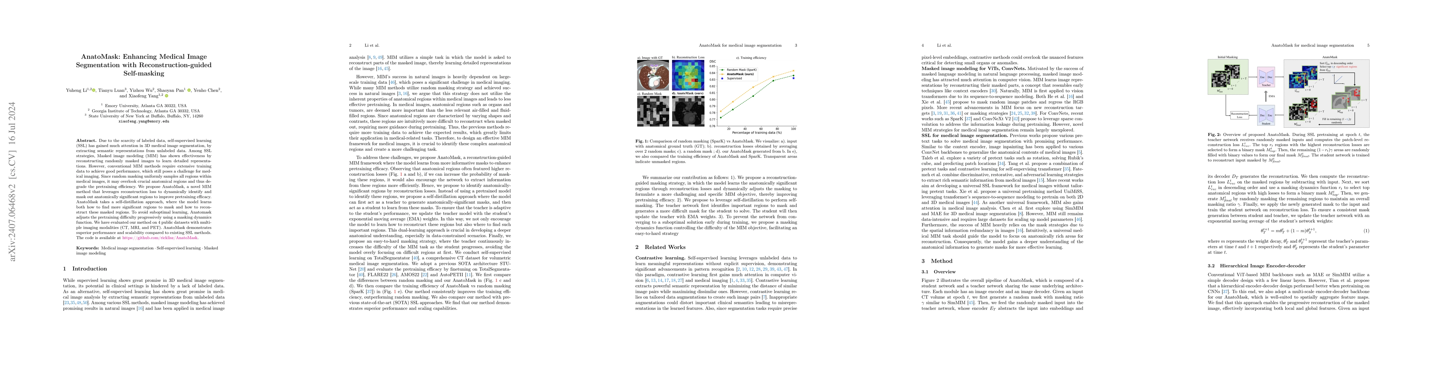 Thumbnail for AnatoMask: Enhancing Medical Image Segmentation with
  Reconstruction-guided Self-masking