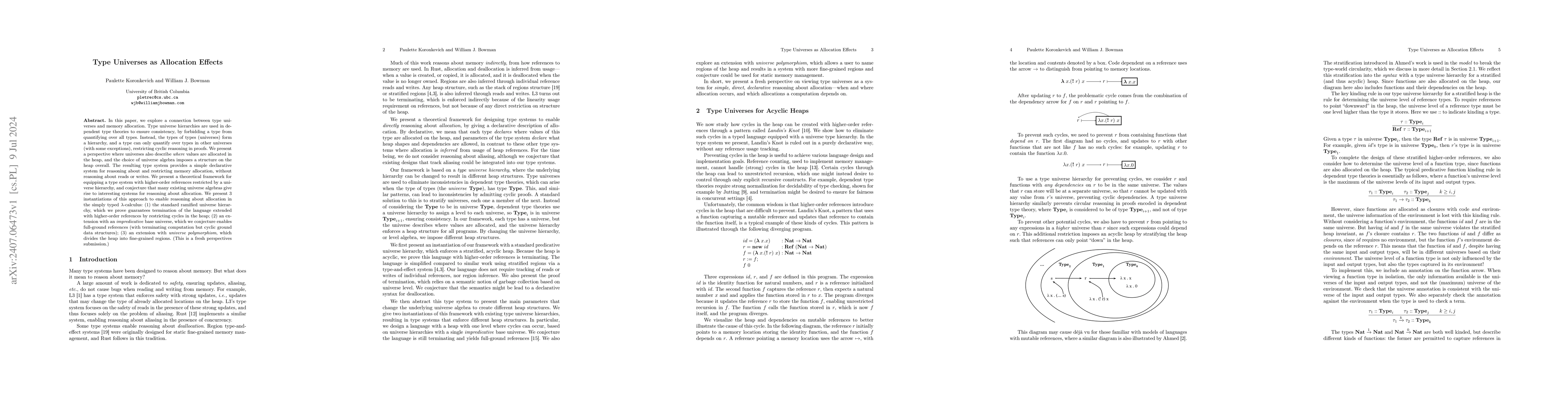 Thumbnail for Type Universes as Allocation Effects