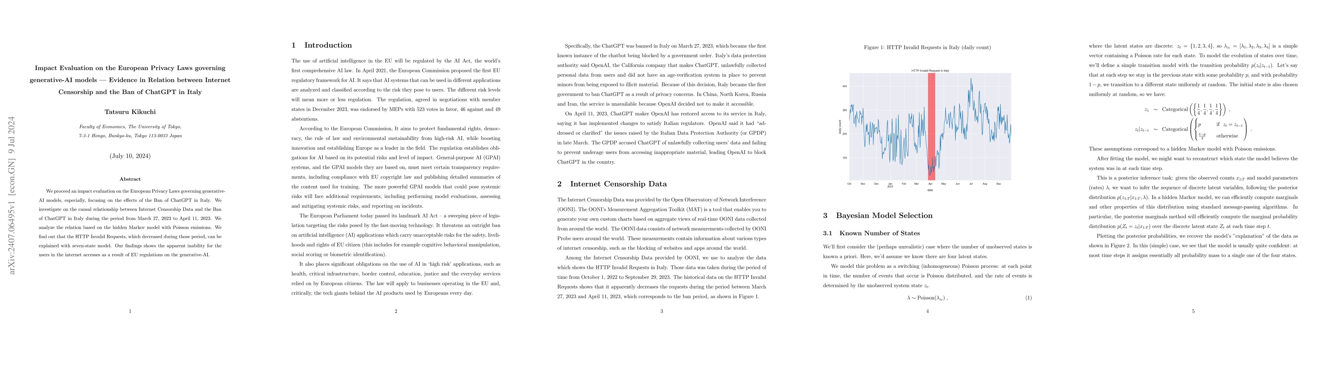 Thumbnail for Impact Evaluation on the European Privacy Laws governing generative-AI
  models -- Evidence in Relation between Internet Censorship and the Ban of
  ChatGPT in Italy
