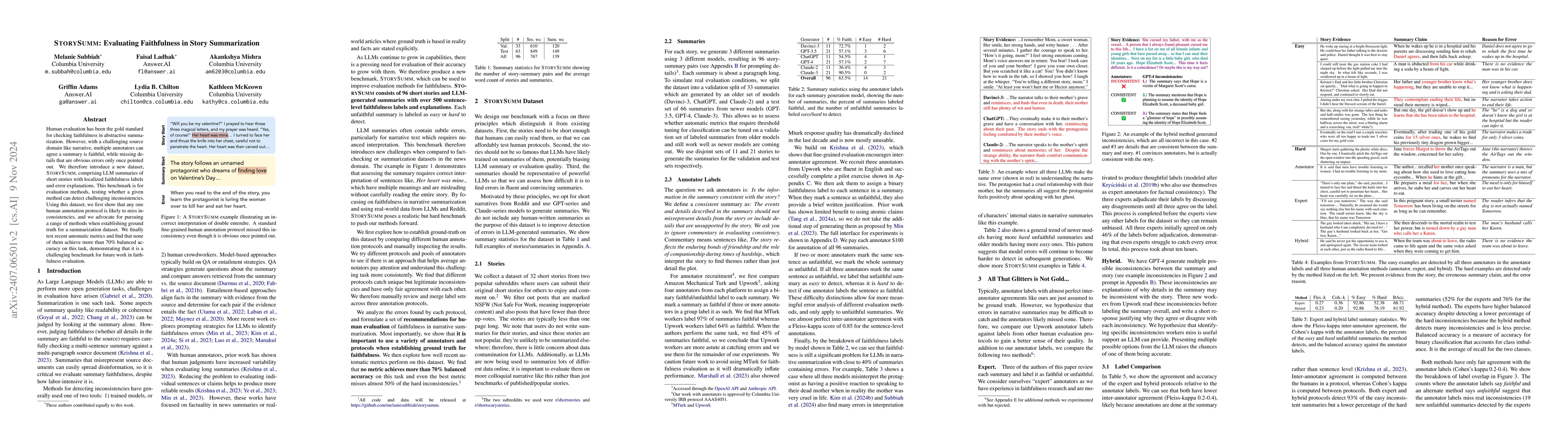 Thumbnail for STORYSUMM: Evaluating Faithfulness in Story Summarization
