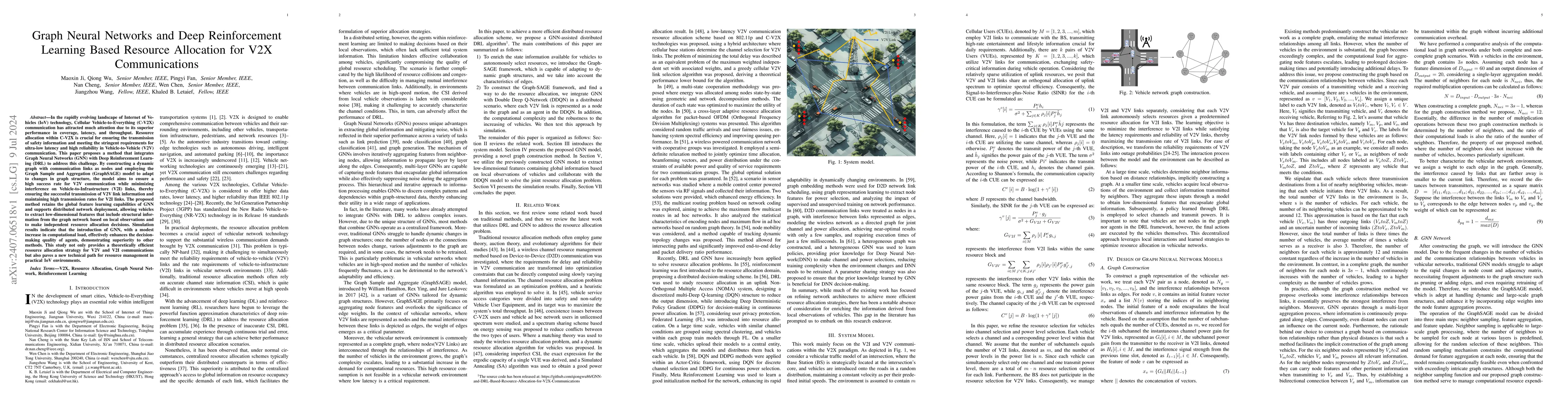 Thumbnail for Graph Neural Networks and Deep Reinforcement Learning Based Resource
  Allocation for V2X Communications