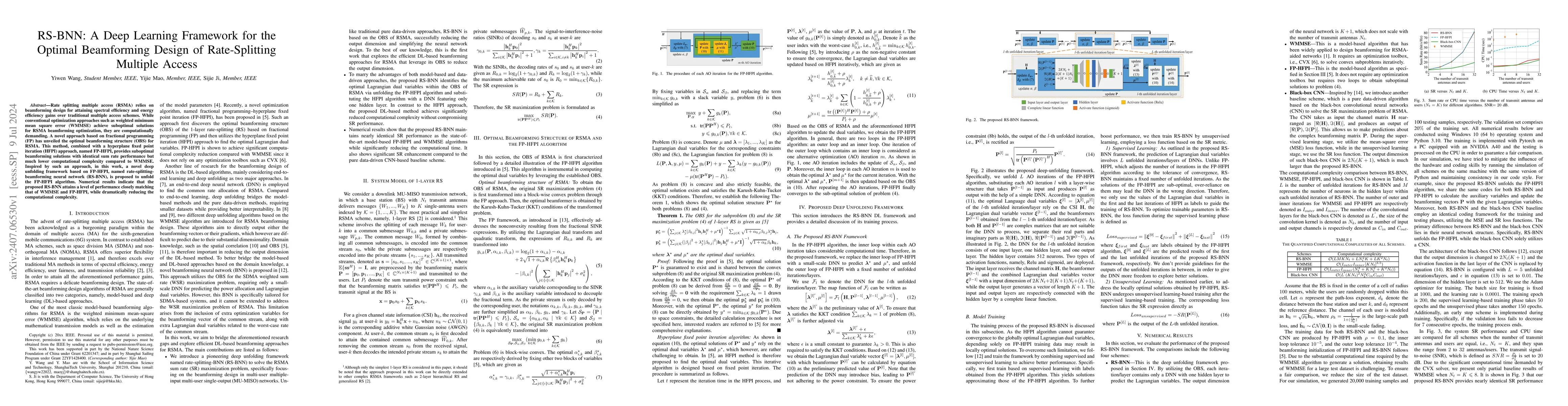 Thumbnail for RS-BNN: A Deep Learning Framework for the Optimal Beamforming Design of
  Rate-Splitting Multiple Access
