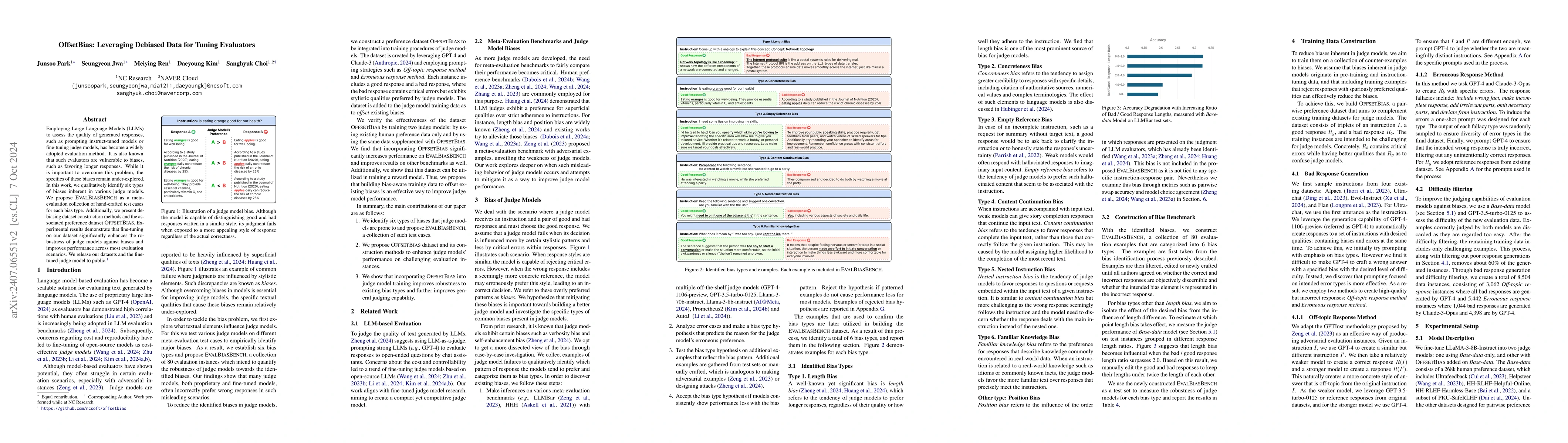 Thumbnail for OffsetBias: Leveraging Debiased Data for Tuning Evaluators
