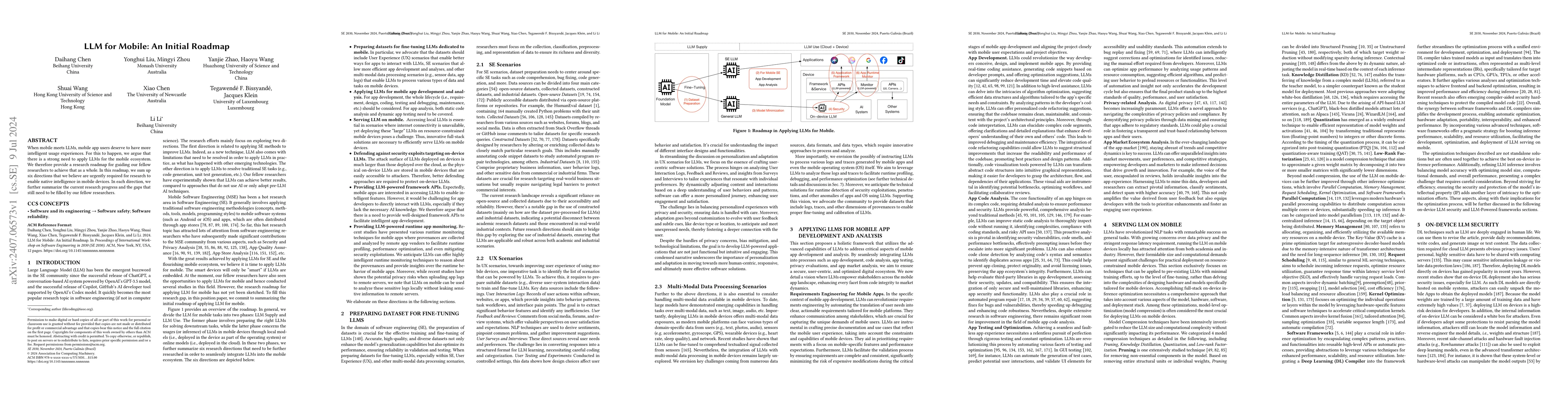 Thumbnail for LLM for Mobile: An Initial Roadmap