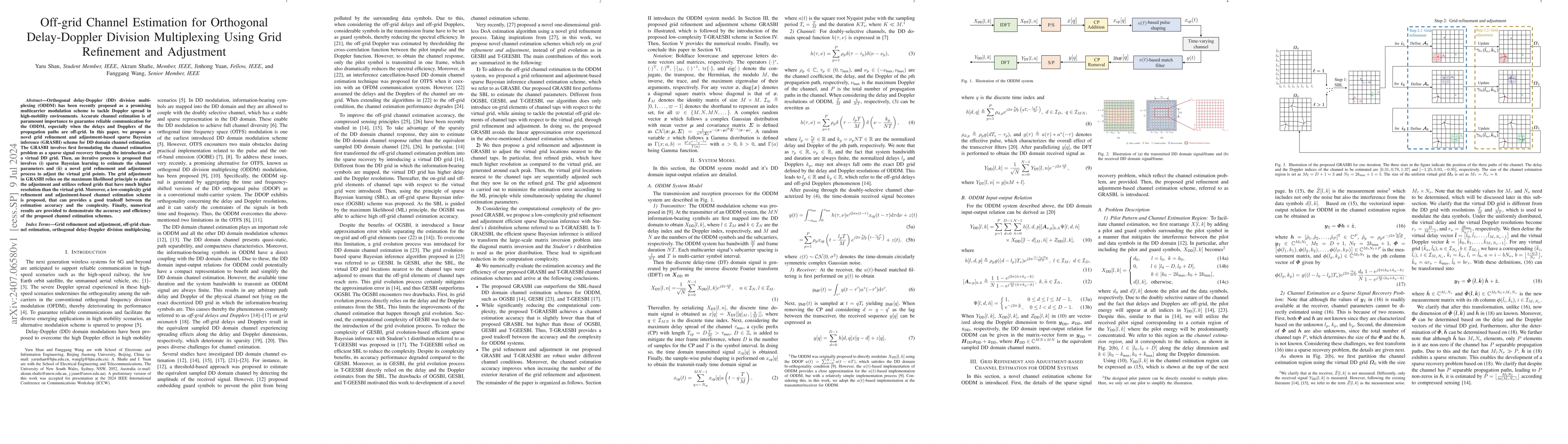 Thumbnail for Off-grid Channel Estimation for Orthogonal Delay-Doppler Division
  Multiplexing Using Grid Refinement and Adjustment