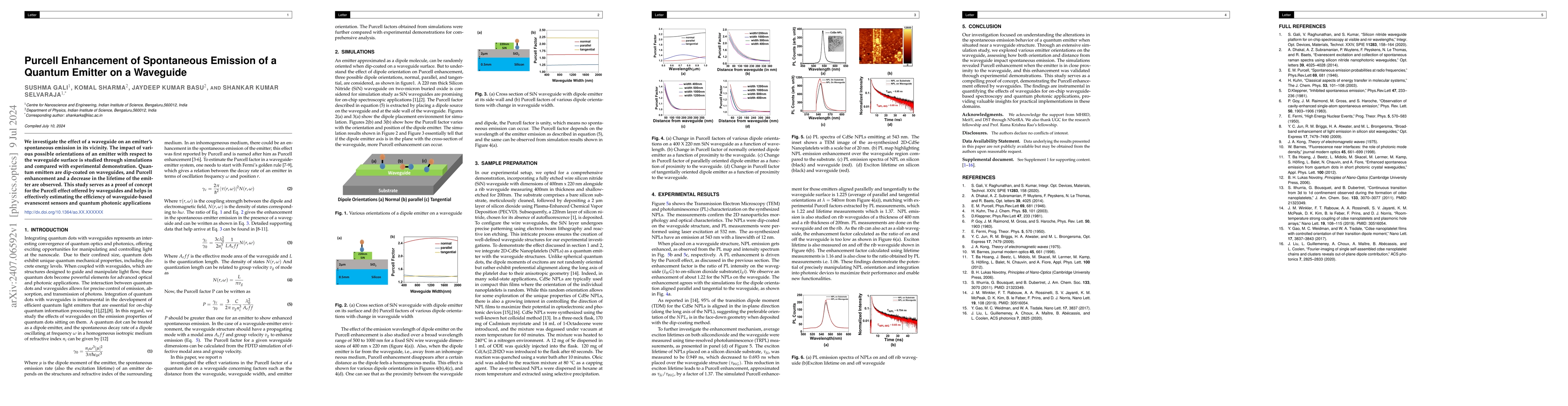 Thumbnail for Purcell Enhancement of Spontaneous Emission of a Quantum Emitter on a
  Waveguide
