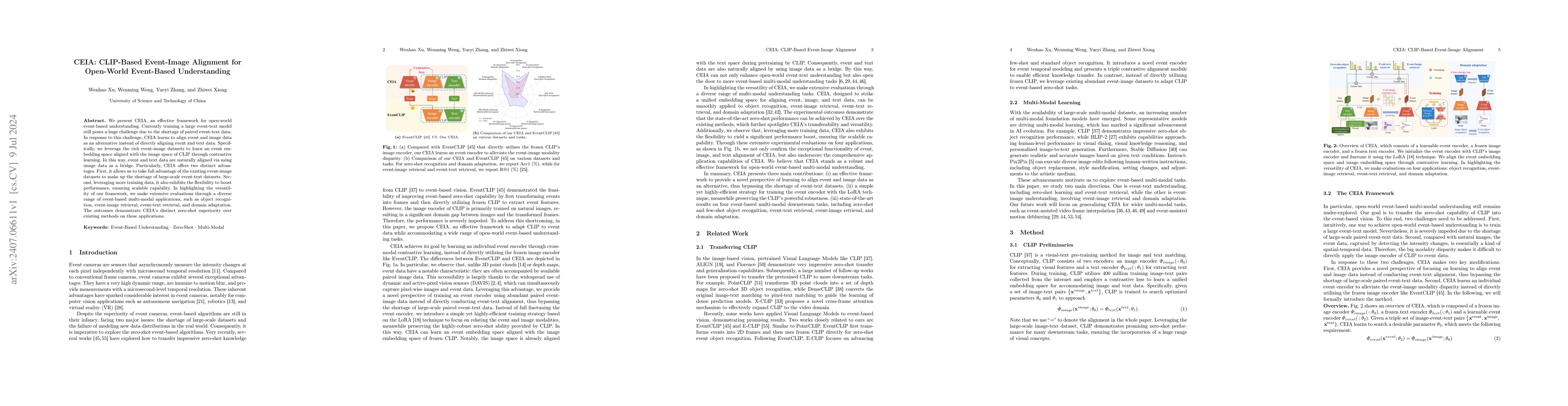 Thumbnail for CEIA: CLIP-Based Event-Image Alignment for Open-World Event-Based
  Understanding