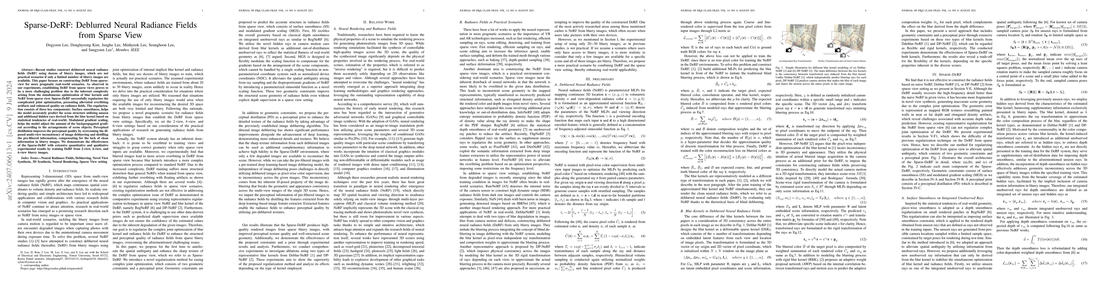 Thumbnail for Sparse-DeRF: Deblurred Neural Radiance Fields from Sparse View