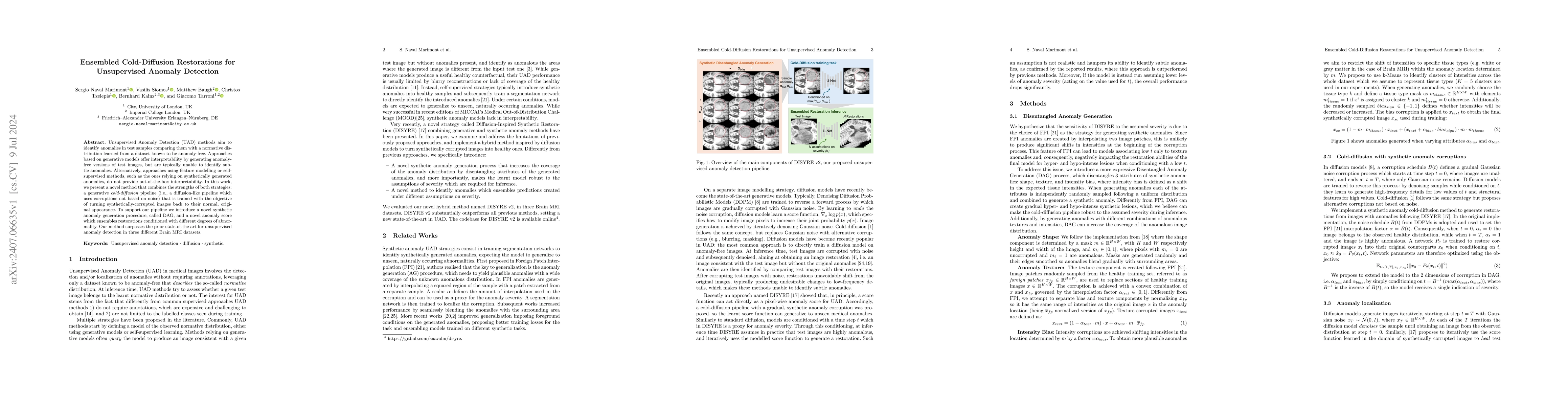 Thumbnail for Ensembled Cold-Diffusion Restorations for Unsupervised Anomaly Detection
