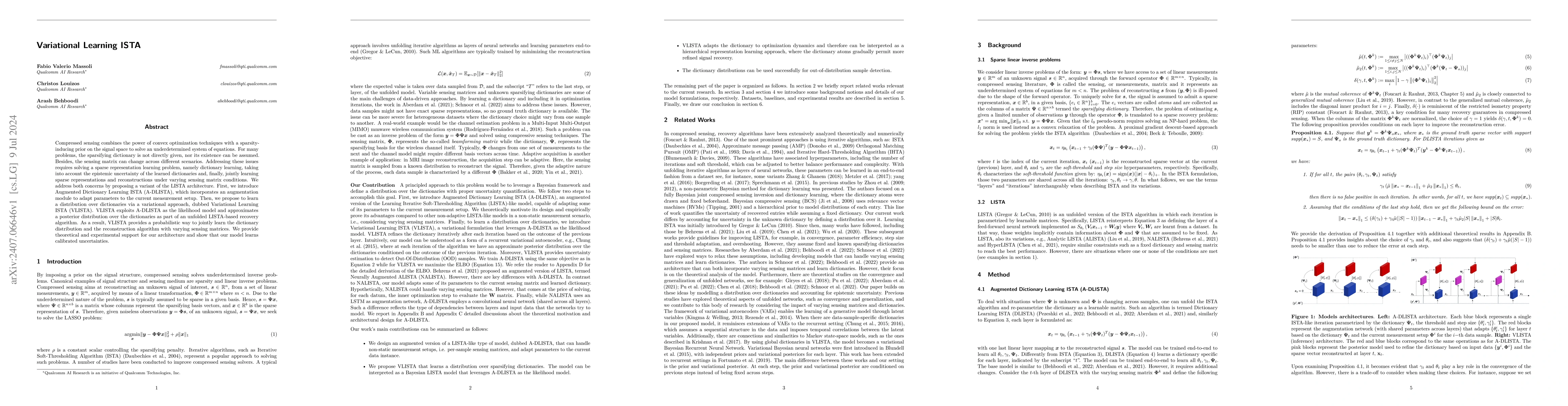 Thumbnail for Variational Learning ISTA