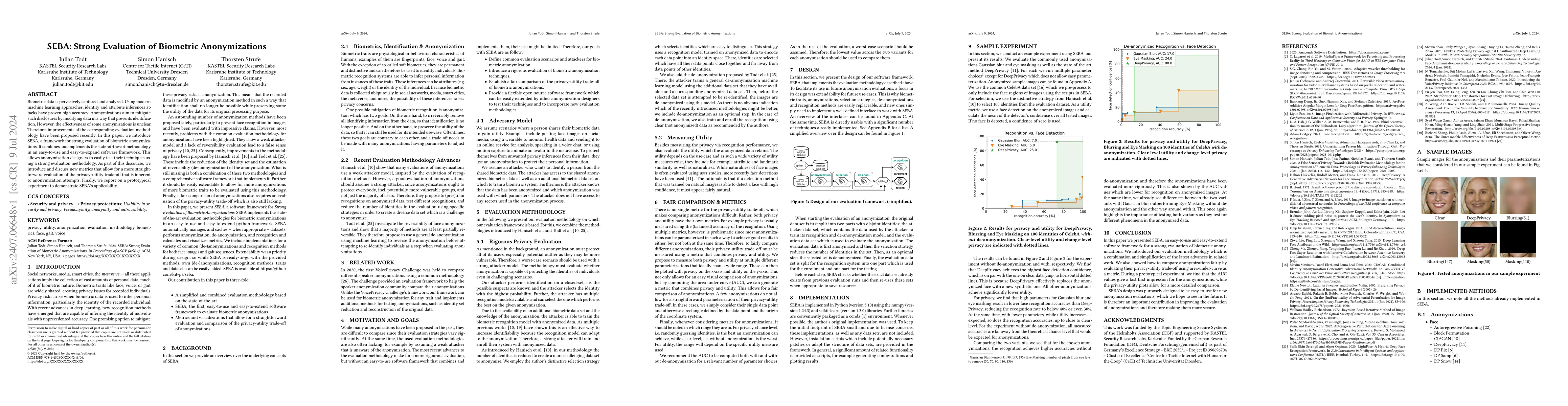 Thumbnail for SEBA: Strong Evaluation of Biometric Anonymizations