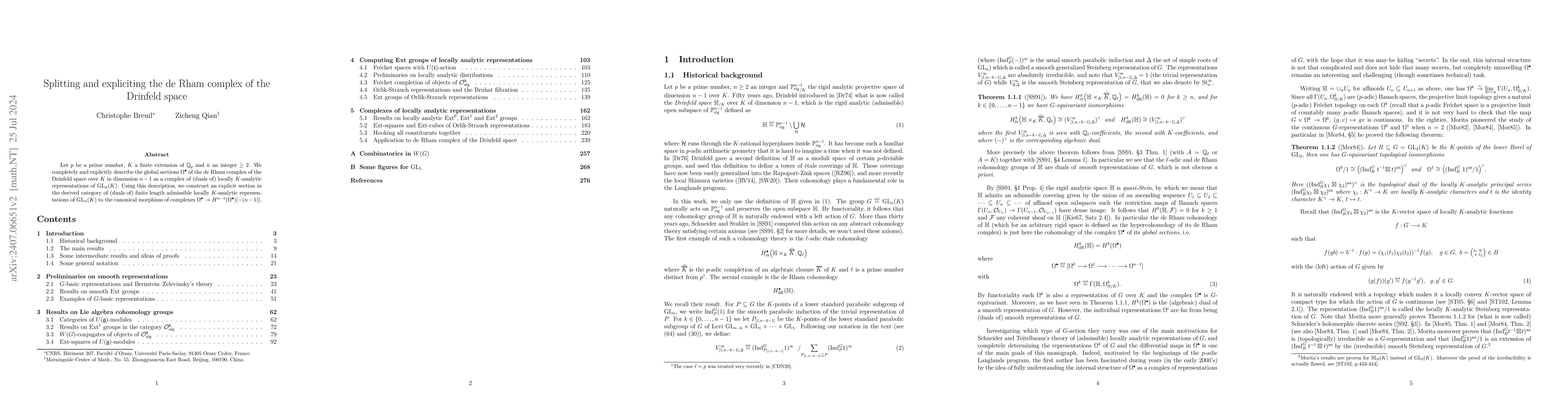 Thumbnail for Splitting and expliciting the de Rham complex of the Drinfeld space