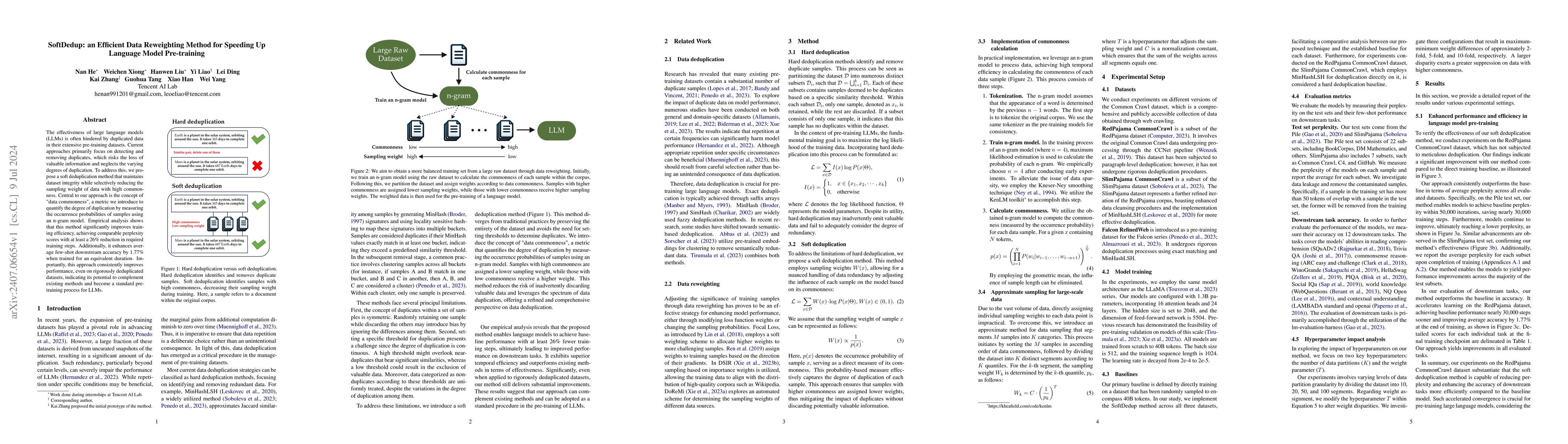 Thumbnail for SoftDedup: an Efficient Data Reweighting Method for Speeding Up Language
  Model Pre-training