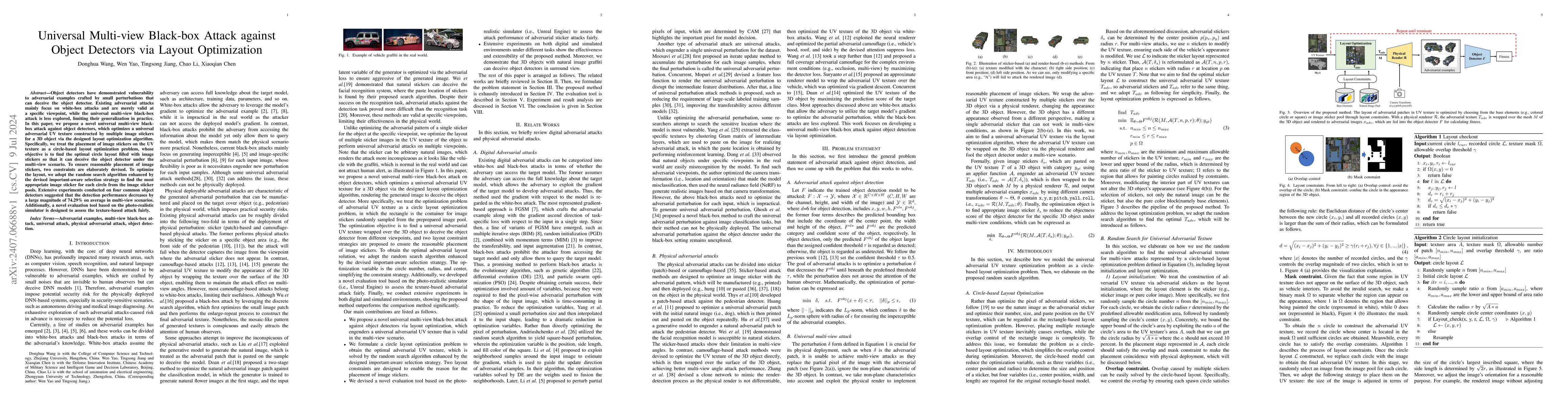 Thumbnail for Universal Multi-view Black-box Attack against Object Detectors via
  Layout Optimization