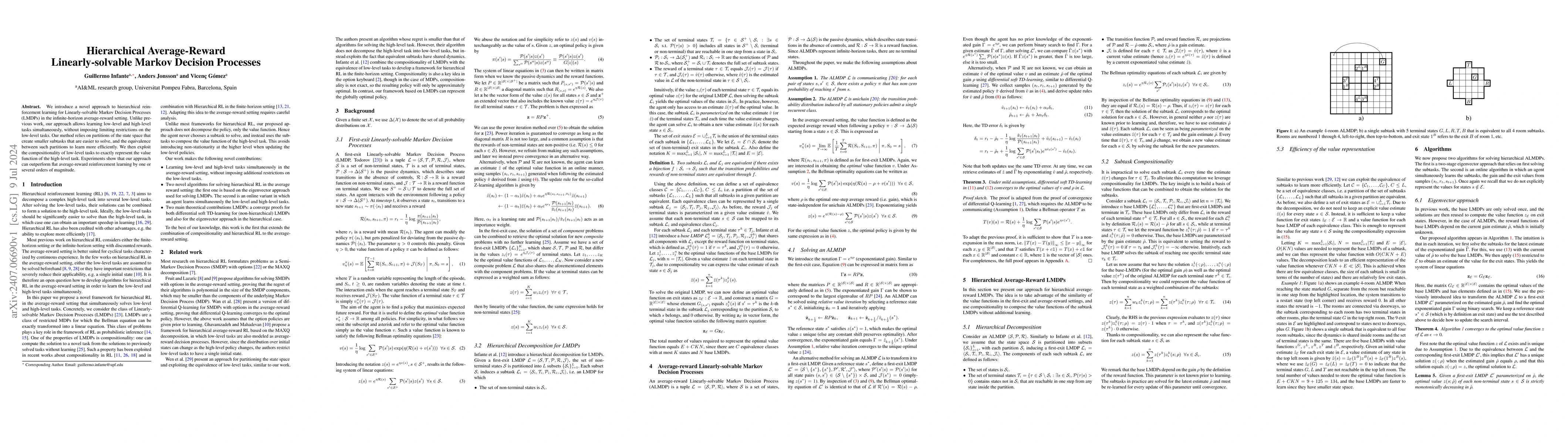 Thumbnail for Hierarchical Average-Reward Linearly-solvable Markov Decision Processes