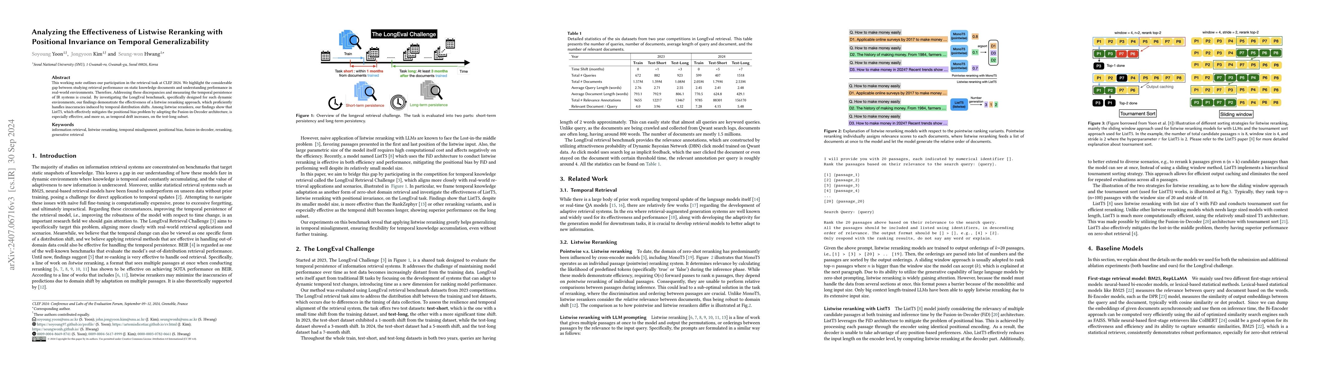 Thumbnail for Analyzing the Effectiveness of Listwise Reranking with Positional
  Invariance on Temporal Generalizability