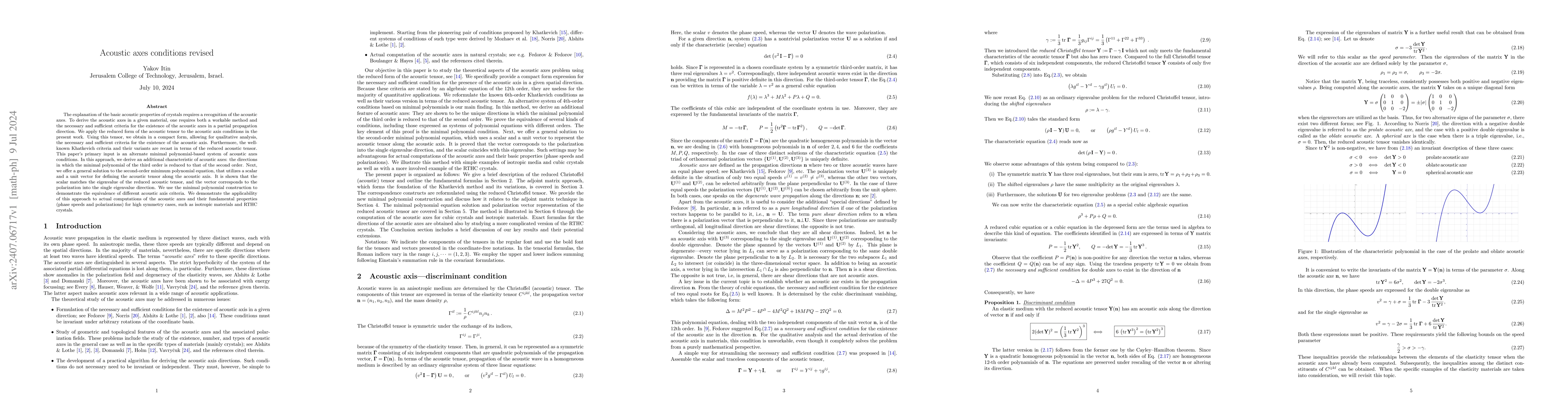 Thumbnail for Acoustic axes conditions revised