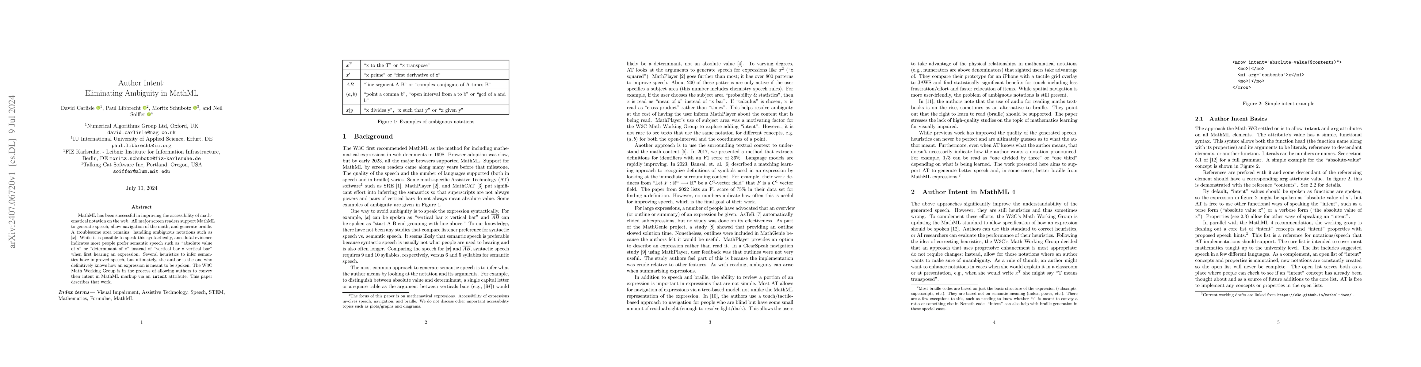 Thumbnail for Author Intent: Eliminating Ambiguity in MathML