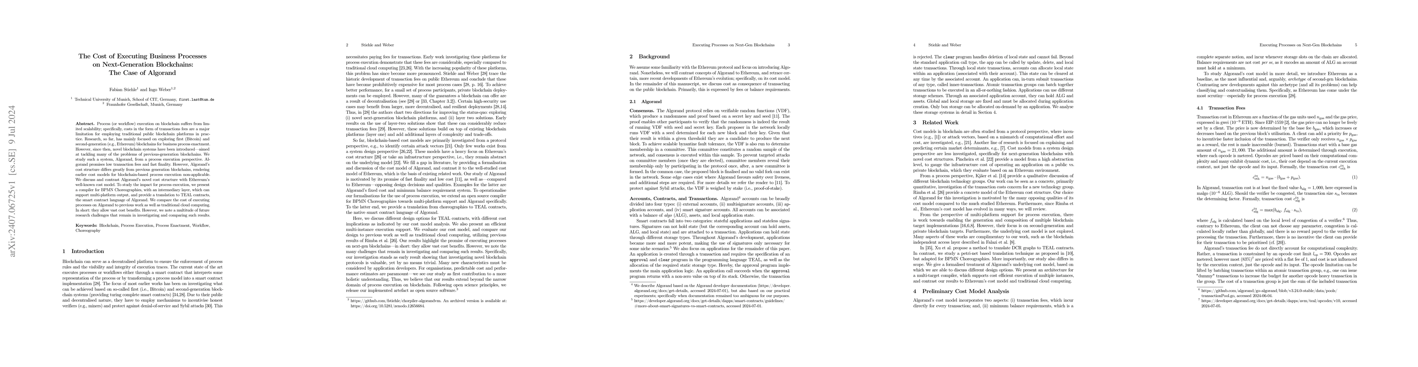 Thumbnail for The Cost of Executing Business Processes on Next-Generation Blockchains:
  The Case of Algorand