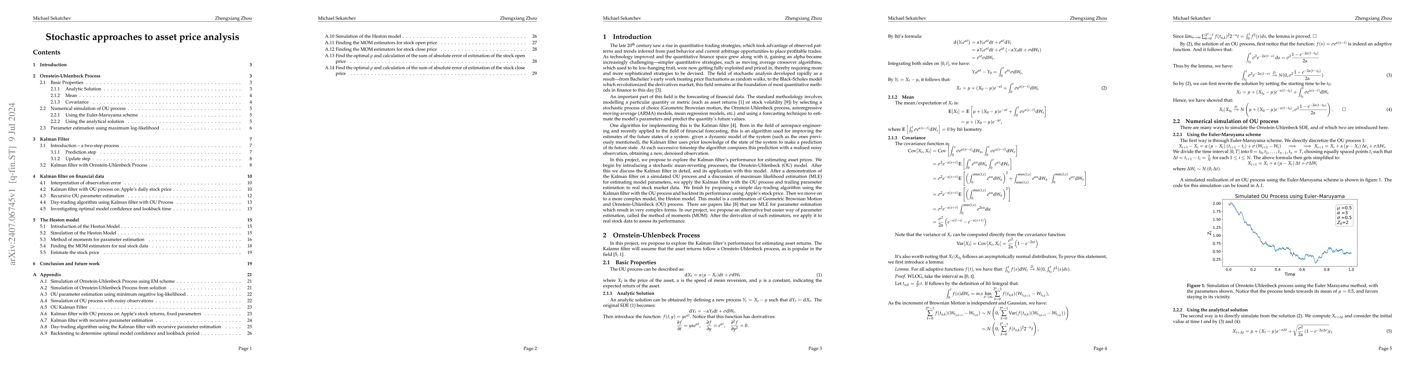 Thumbnail for Stochastic Approaches to Asset Price Analysis