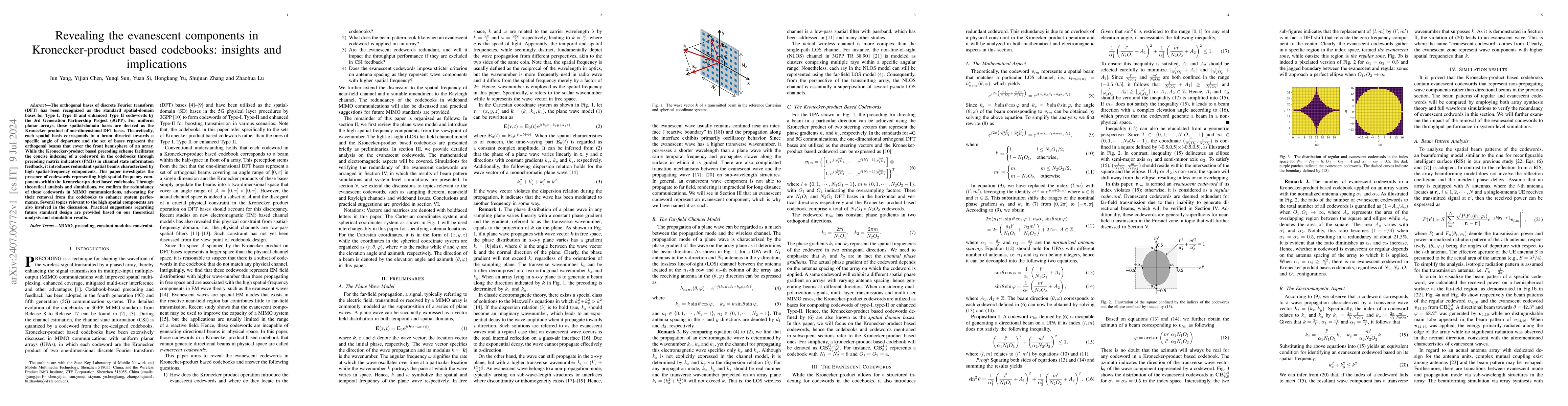Thumbnail for Revealing the evanescent components in Kronecker-product based
  codebooks: insights and implications