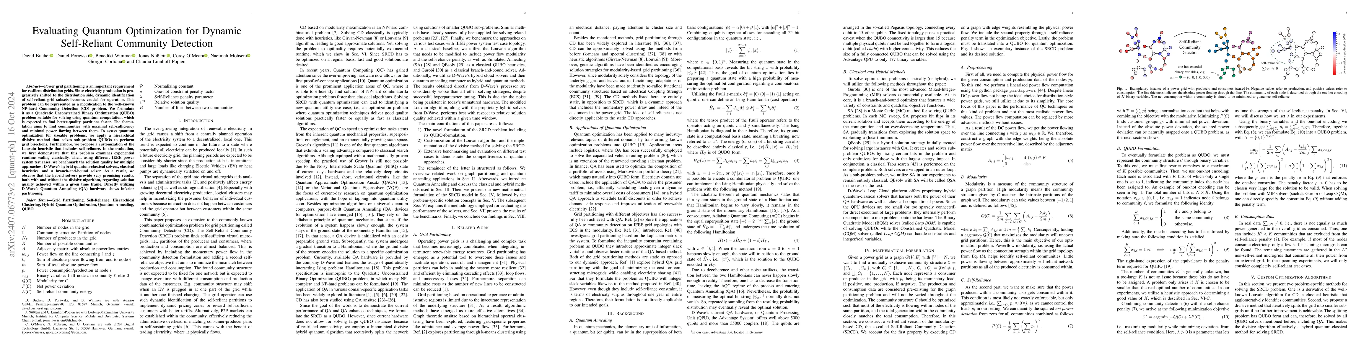 Thumbnail for Evaluating Quantum Optimization for Dynamic Self-Reliant Community
  Detection