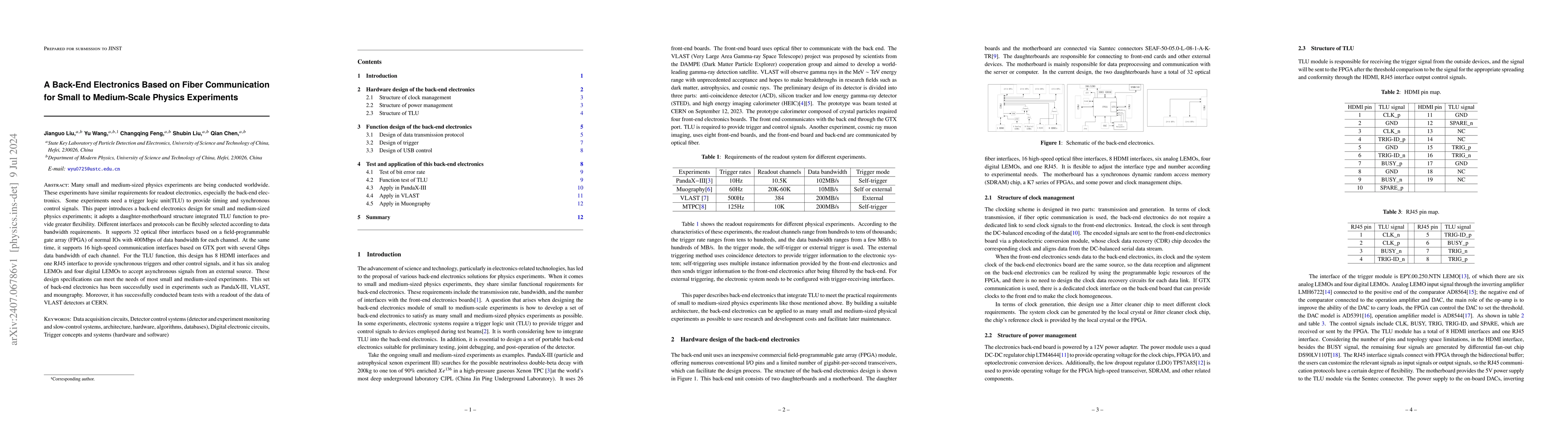 Thumbnail for A Back-End Electronics Based on Fiber Communication for Small to
  Medium-Scale Physics Experiments