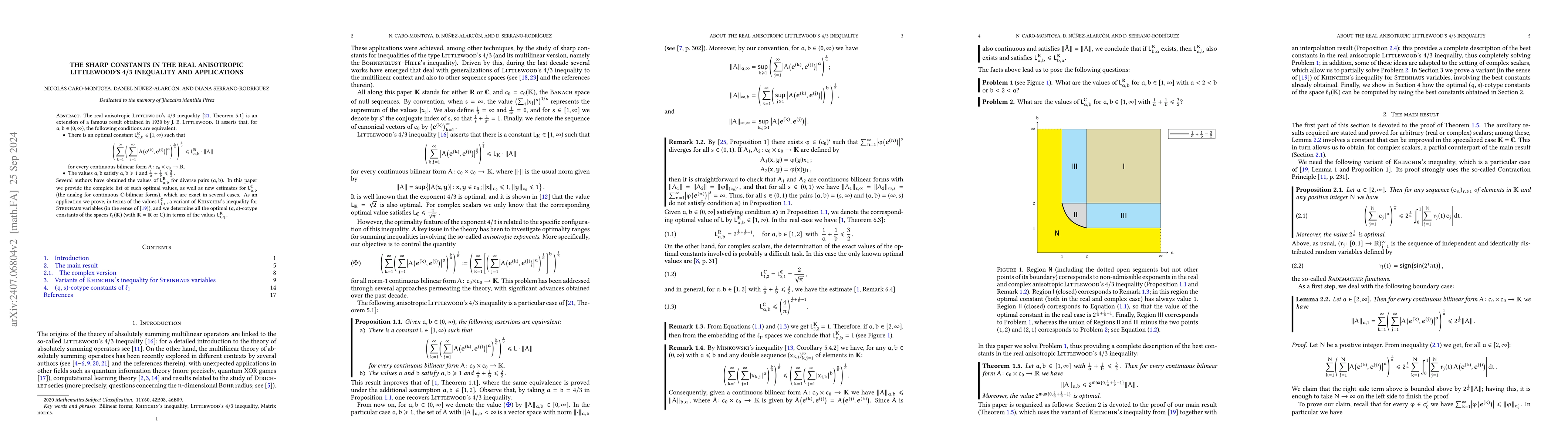 Thumbnail for The sharp constants in the real anisotropic Littlewood's $\boldsymbol{4
  / 3}$ inequality and applications