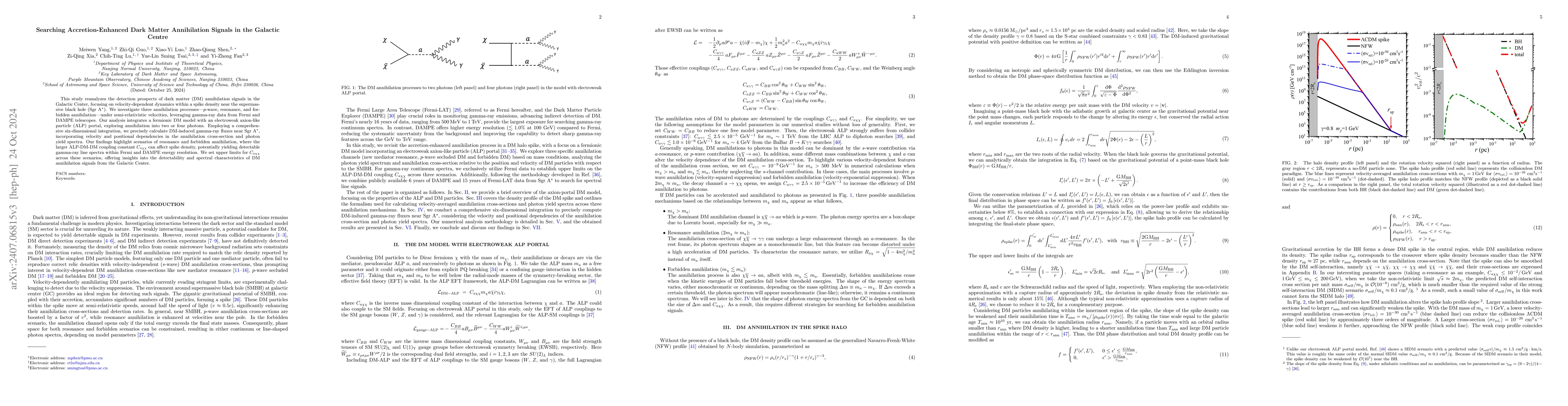 Thumbnail for Searching Accretion-Enhanced Dark Matter Annihilation Signals in the
  Galactic Centre