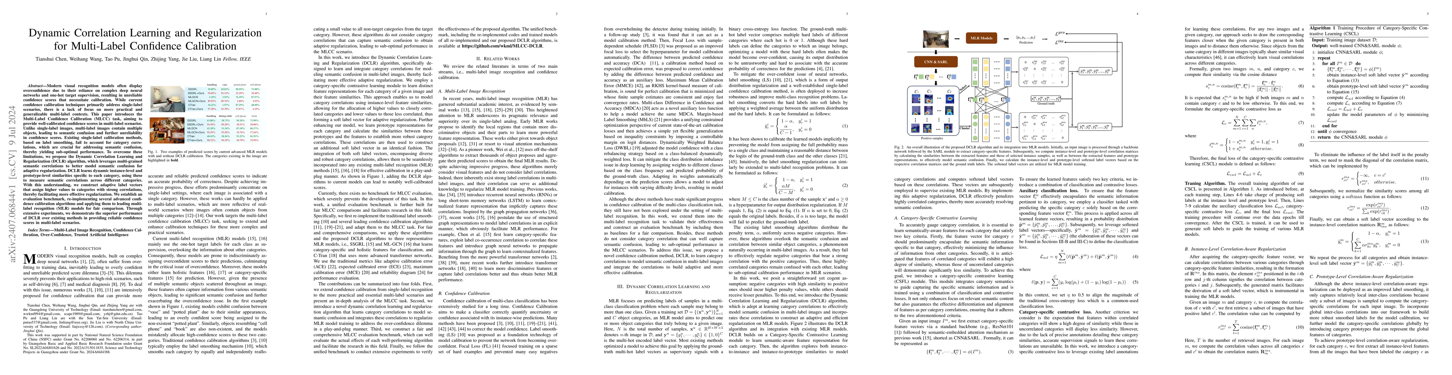 Thumbnail for Dynamic Correlation Learning and Regularization for Multi-Label
  Confidence Calibration