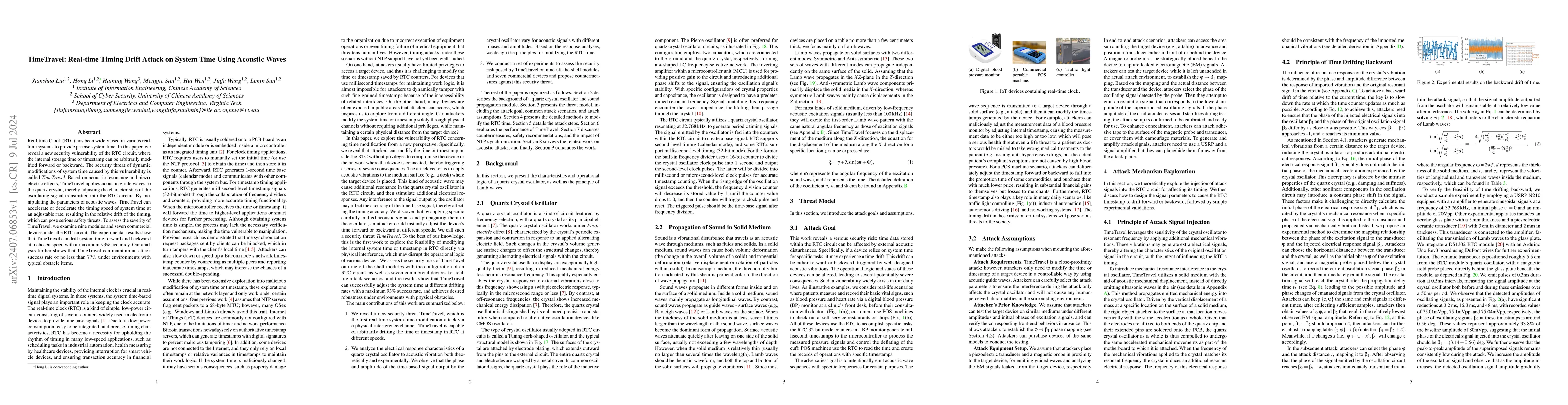 Thumbnail for TimeTravel: Real-time Timing Drift Attack on System Time Using Acoustic
  Waves