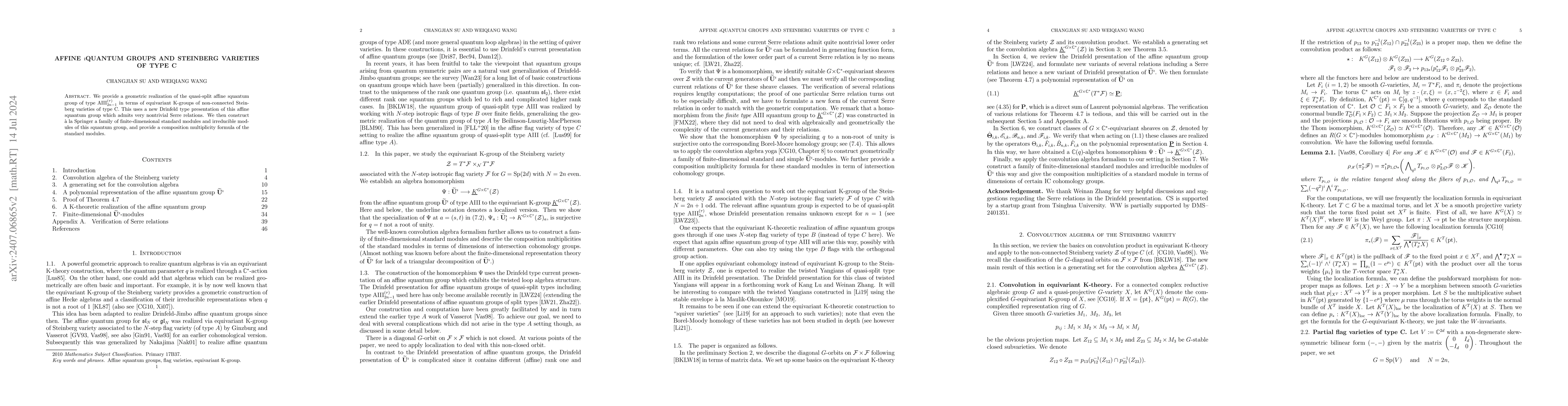 Thumbnail for Affine $\imath$quantum groups and Steinberg varieties of type C