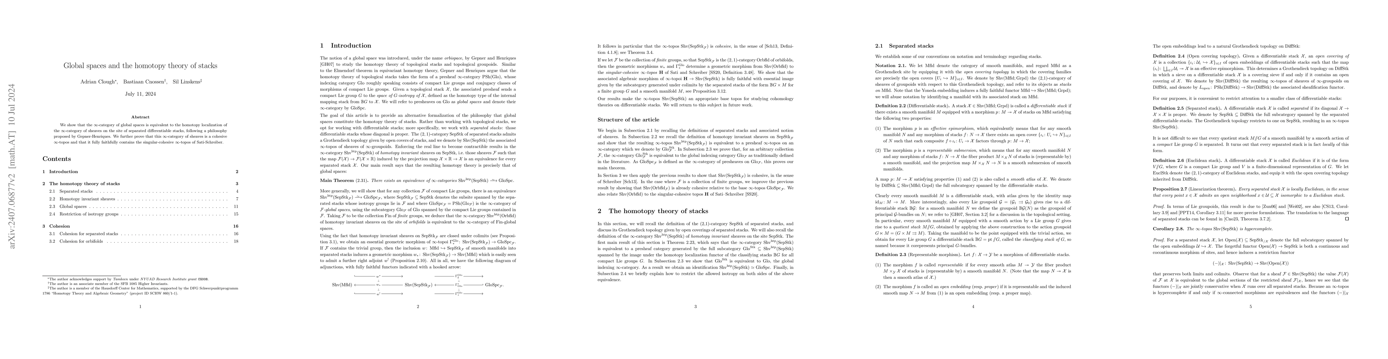 Thumbnail for Global spaces and the homotopy theory of stacks