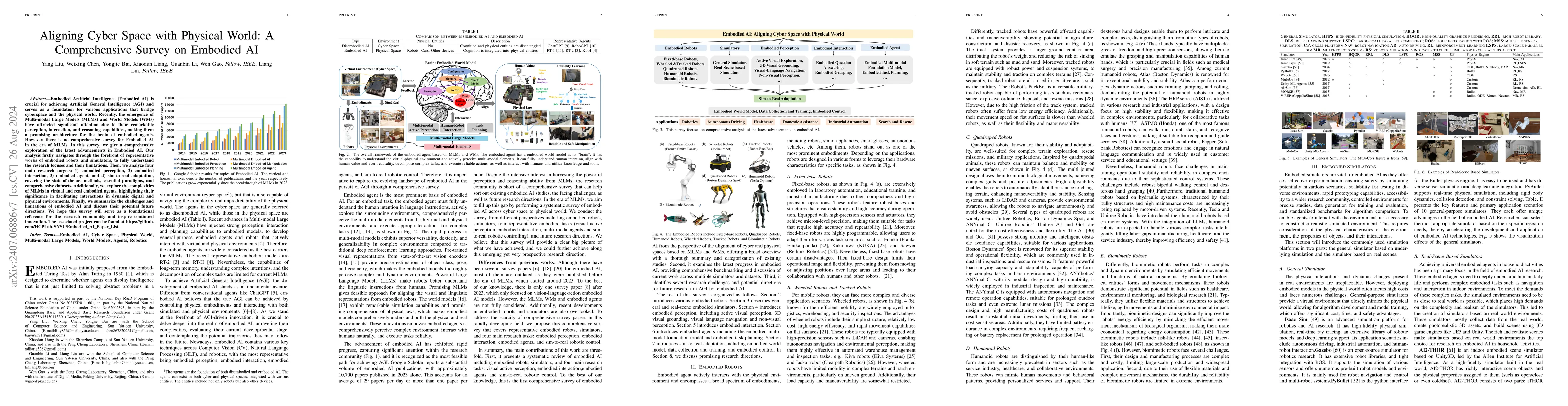 Thumbnail for Aligning Cyber Space with Physical World: A Comprehensive Survey on
  Embodied AI