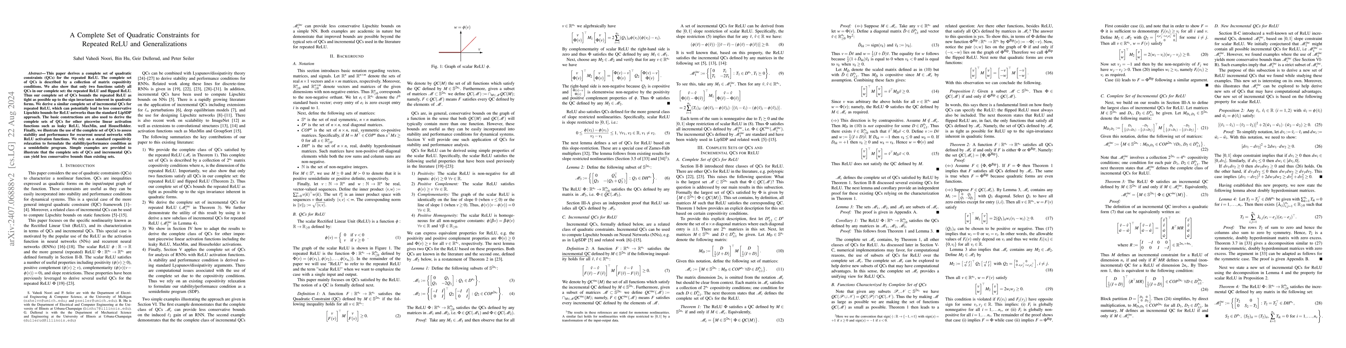 Thumbnail for A Complete Set of Quadratic Constraints For Repeated ReLU