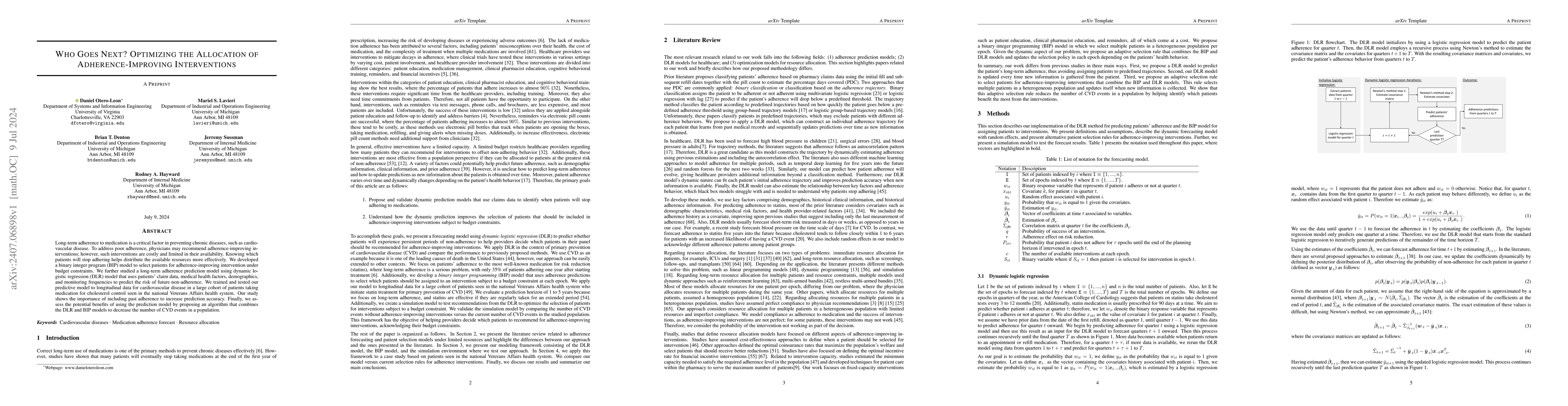 Thumbnail for Who Goes Next? Optimizing the Allocation of Adherence-Improving
  Interventions