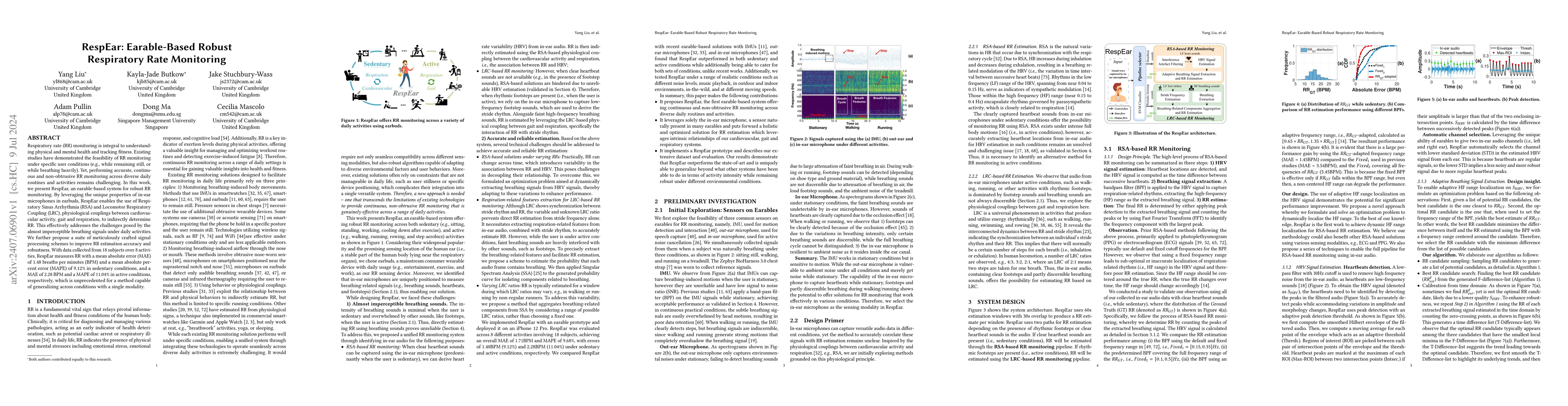 Thumbnail for RespEar: Earable-Based Robust Respiratory Rate Monitoring