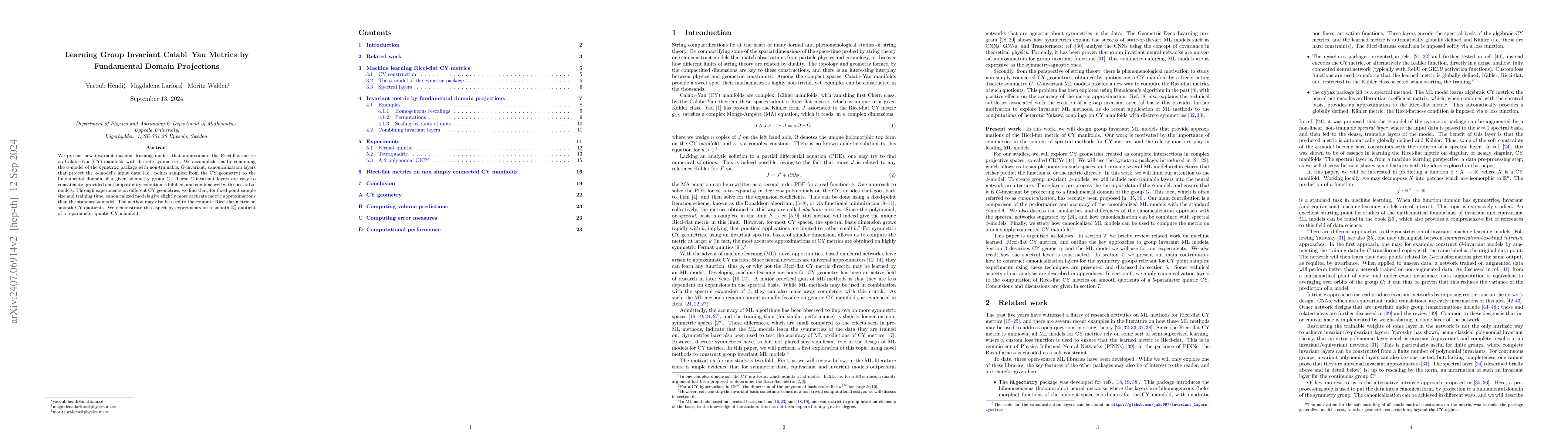 Thumbnail for Learning Group Invariant Calabi-Yau Metrics by Fundamental Domain
  Projections