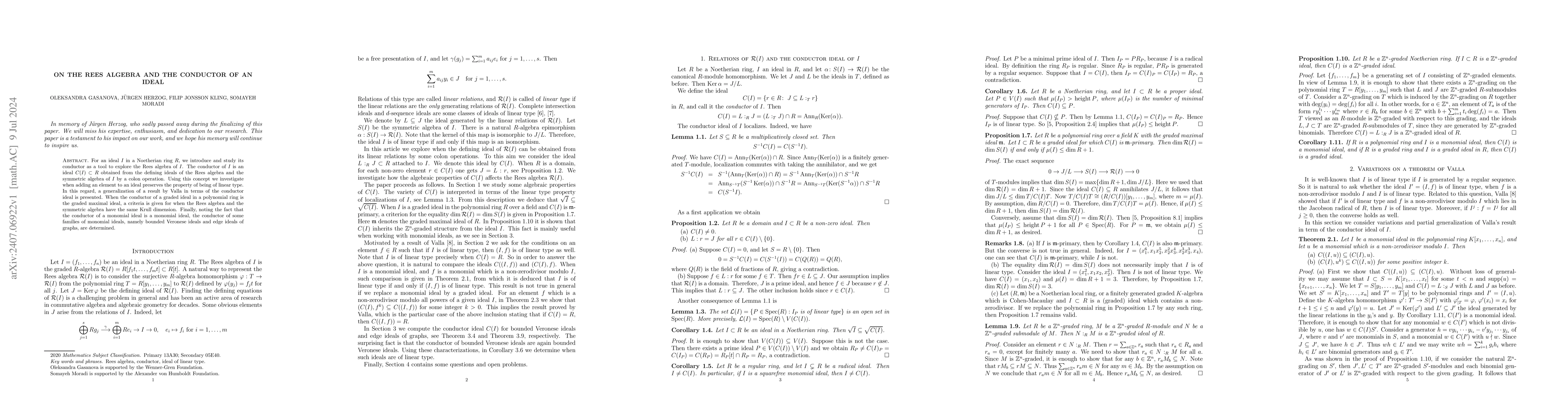 Thumbnail for On the Rees algebra and the conductor of an ideal