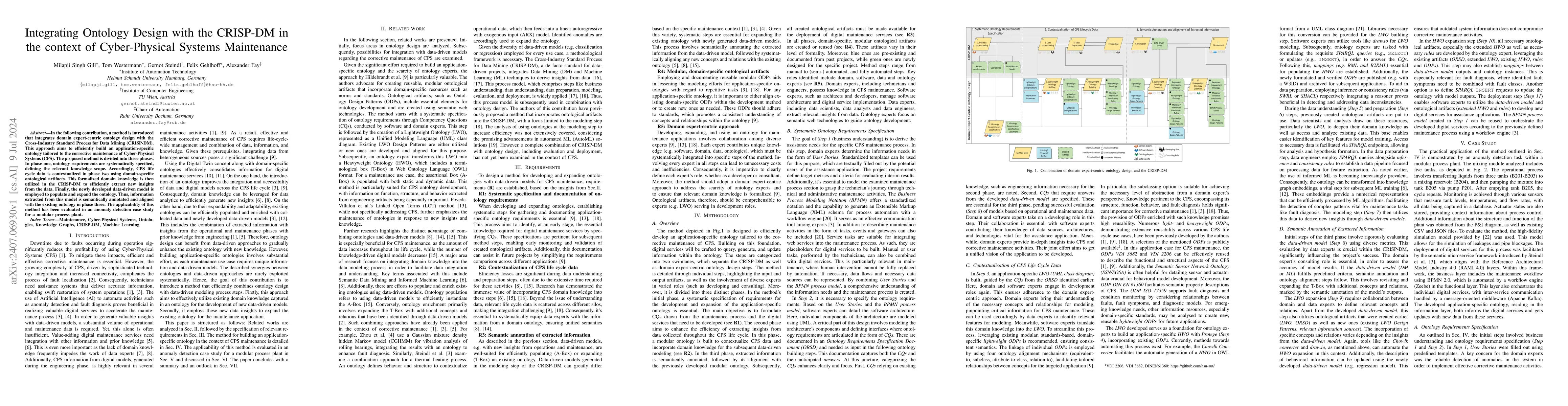 Thumbnail for Integrating Ontology Design with the CRISP-DM in the context of
  Cyber-Physical Systems Maintenance
