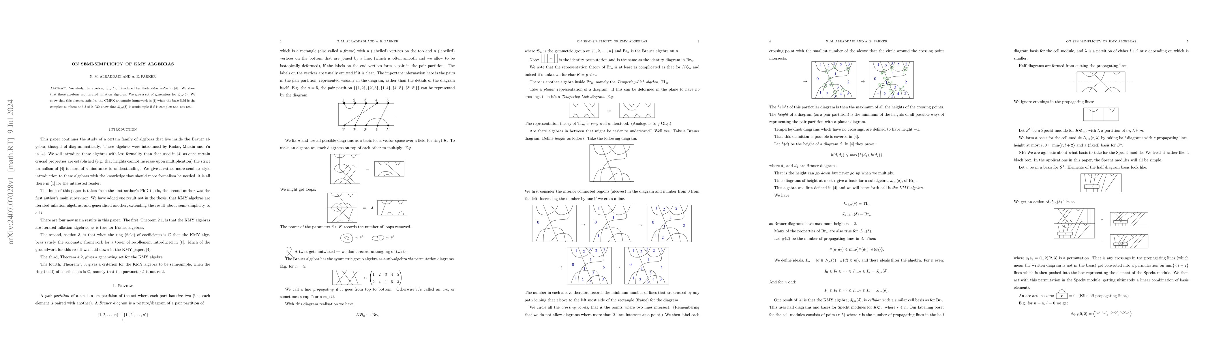 Thumbnail for On semi-simplicity of KMY algebras