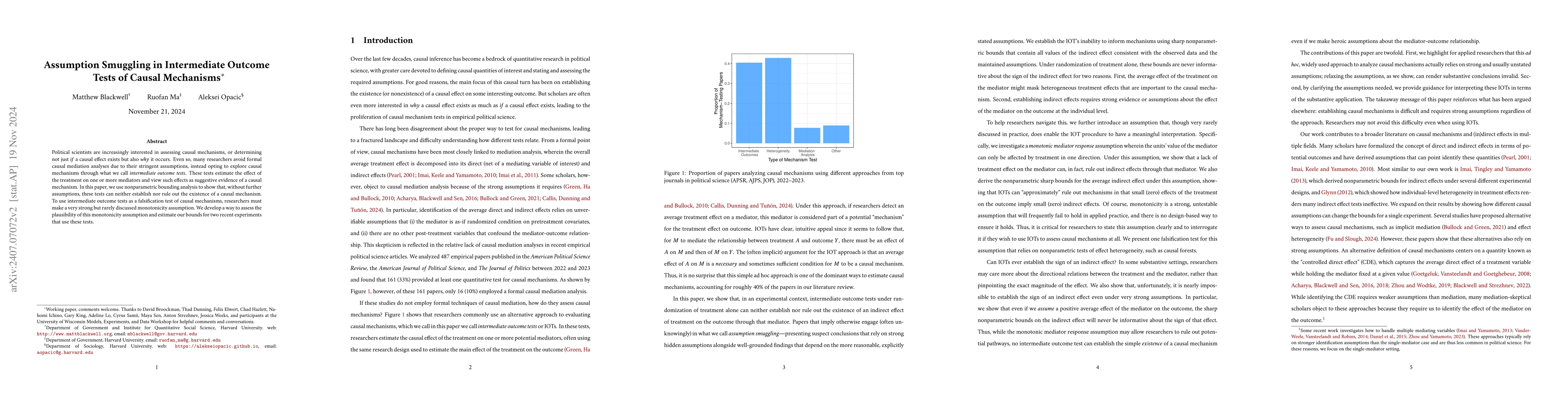 Thumbnail for Assumption Smuggling in Intermediate Outcome Tests of Causal Mechanisms