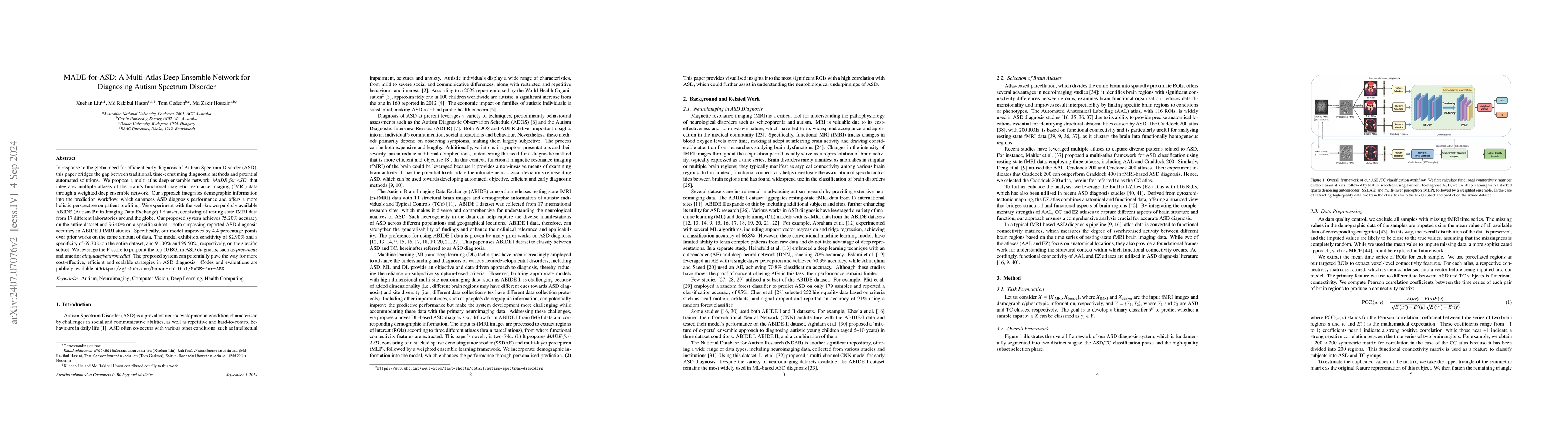 Thumbnail for MADE-for-ASD: A Multi-Atlas Deep Ensemble Network for Diagnosing Autism
  Spectrum Disorder